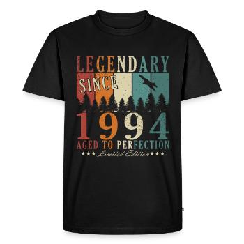29e anniversaire Homme né 1994 Légende - T-shirt Premium bio Homme - noir - Devant - Nico (187cm)