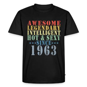 Awesome Since 1963 - Men's Premium Organic T-Shirt - black - Front - Nico (187cm)