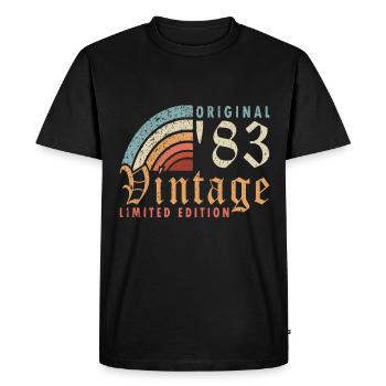 Year 1983 Original - Men's Premium Organic T-Shirt - black - Front - Nico (187cm)