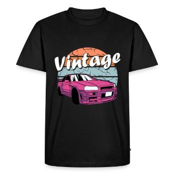 Voiture de collection rétro - T-shirt Premium bio Homme - noir - Devant - Nico (187cm)