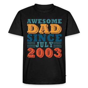 Father July 2003 Vintage Birthday Dad Saying 20 - Men's Premium Organic T-Shirt - black - Front - Nico (187cm)