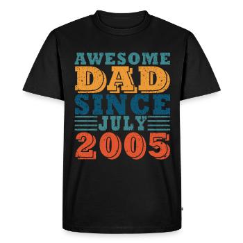Père Juillet 2005 Vintage Anniversaire Papa Disant 18 - T-shirt Premium bio Homme - noir - Devant - Nico (187cm)