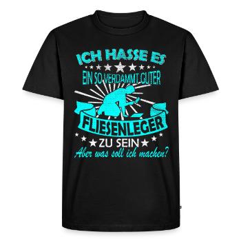 Fliesenleger Sprüche Spruch - Männer Premium Bio T-Shirt - Schwarz - Vorne - Nico (187cm)