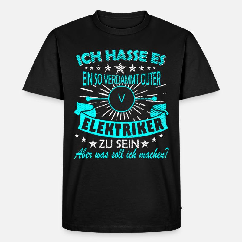 Elektriker Spruch - Männer Premium Bio T-Shirt - Schwarz