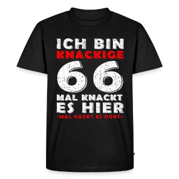 66 Geburtstag 66 Jahre Geburtstag Geschenk-Idee - Männer Premium Bio T-Shirt - Schwarz - Vorne - Nico (187cm)