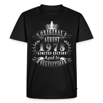 August 1978 Anniversary August 1978 August - Men's Premium Organic T-Shirt - black - Front - Nico (187cm)