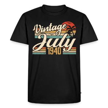 July 1940 Gift, 84th Birthday July 1940 - Men's Premium Organic T-Shirt - black - Front - Nico (187cm)
