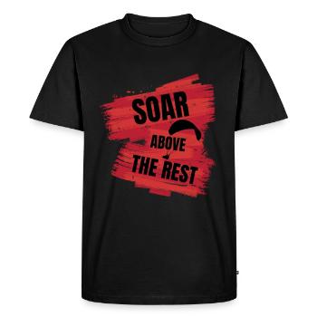 Soar Above the Rest – Paragliding Design - Men's Premium Organic T-Shirt - black - Front - Nico (187cm)