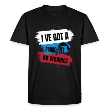 Solitude dans le ciel – Parapente - T-shirt Premium bio Homme - noir - Devant - Nico (187cm)