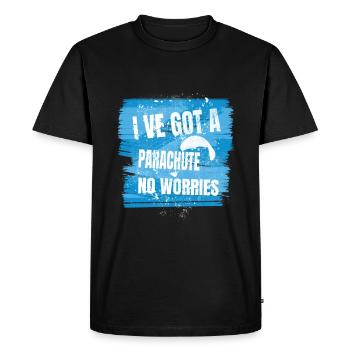 J’ai un parachute – pas de soucis - T-shirt Premium bio Homme - noir - Devant - Nico (187cm)