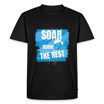 Soar Above the Rest – Paragliding Design - Men's Premium Organic T-Shirt - black - Front - Nico (187cm)