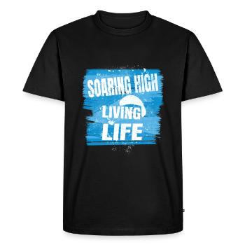 Soaring High Living Life – Paragliding Spirit - T-shirt Premium bio Homme - noir - Devant - Nico (187cm)