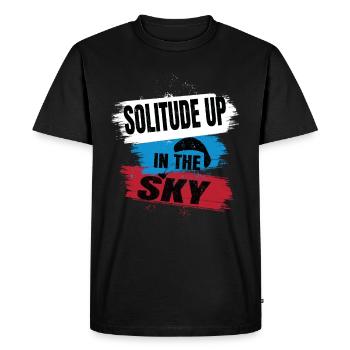 Solitude dans le ciel – Parapente - T-shirt Premium bio Homme - noir - Devant - Nico (187cm)