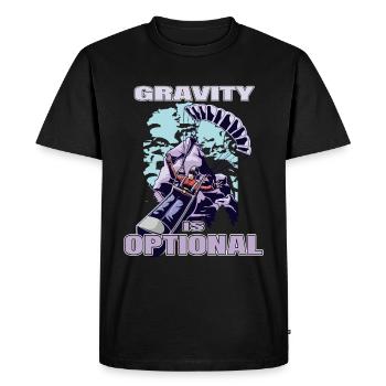 La gravité est facultative – liberté du parapente - T-shirt Premium bio Homme - noir - Devant - Nico (187cm)