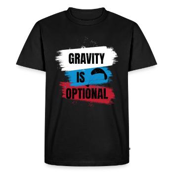 La gravité est facultative – liberté du parapente - T-shirt Premium bio Homme - noir - Devant - Nico (187cm)