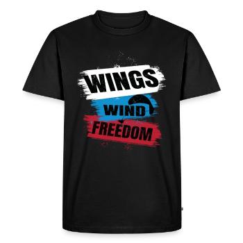 Wings Wind Freedom – Paragliding Design - Men's Premium Organic T-Shirt - black - Front - Nico (187cm)