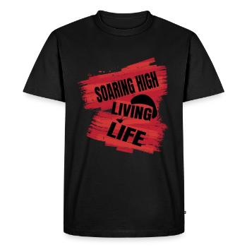 Soaring High Living Life – Parapente Design - T-shirt Premium bio Homme - noir - Devant - Nico (187cm)