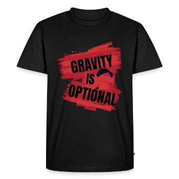 Gravity Is Optional – Paragliding Design - Men's Premium Organic T-Shirt - black - Front - Nico (187cm)