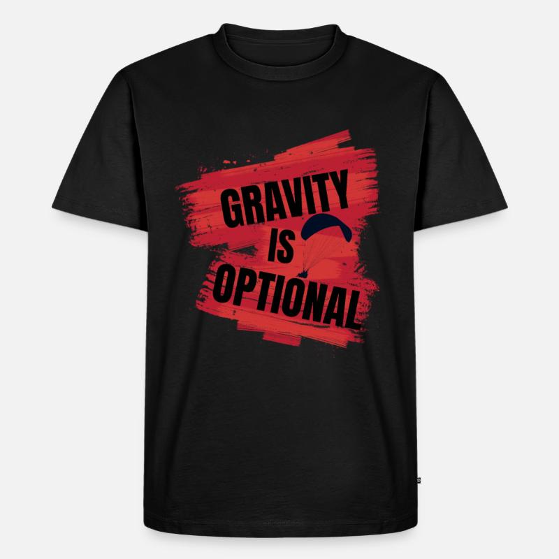 Gravity Is Optional – Paragliding Design - Männer Premium Bio T-Shirt - Schwarz