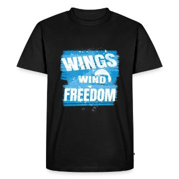 Wings Wind Freedom – Paragliding Design - Men's Premium Organic T-Shirt - black - Front - Nico (187cm)
