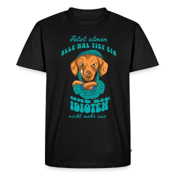 Now everyone takes a deep breath - Men's Premium Organic T-Shirt - black - Front - Nico (187cm)