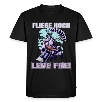 Fly high, live free - Men's Premium Organic T-Shirt - black - Front - Nico (187cm)