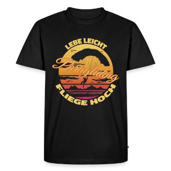 Live light, fly high - Men's Premium Organic T-Shirt - black - Front - Nico (187cm)