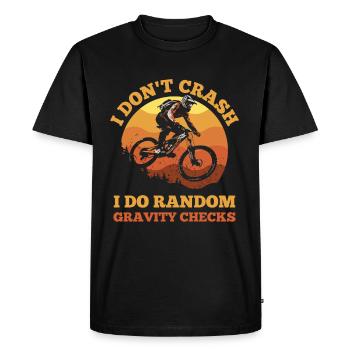 Je ne plante pas – Vérifications aléatoires de la gravité - T-shirt Premium bio Homme - noir - Devant - Nico (187cm)