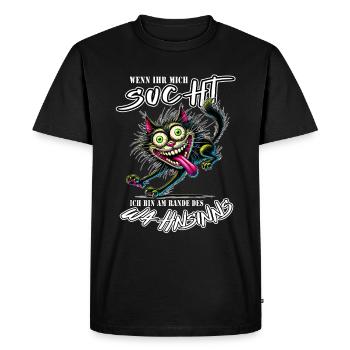 Crazy cat on the verge of madness comic book style - Men's Premium Organic T-Shirt - black - Front - Nico (187cm)
