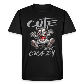 Mignon mais fou rhino style bande dessinée Motif drôle - T-shirt Premium bio Homme - noir - Devant - Nico (187cm)