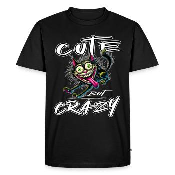 Chat mignon mais fou style bande dessinée Motif drôle - T-shirt Premium bio Homme - noir - Devant - Nico (187cm)