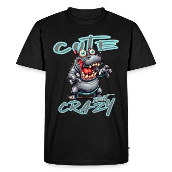 Mignon mais fou rhino style bande dessinée Motif drôle - T-shirt Premium bio Homme - noir - Devant - Nico (187cm)