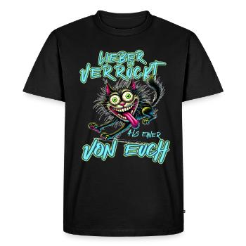Chat fou Mieux fou que l’un d’entre vous - T-shirt Premium bio Homme - noir - Devant - Nico (187cm)