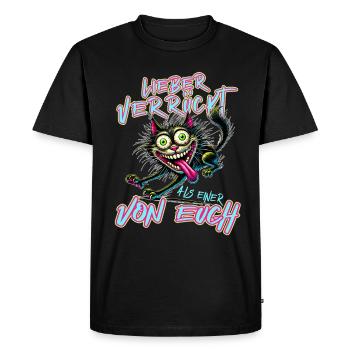 Chat fou Mieux fou que l’un d’entre vous - T-shirt Premium bio Homme - noir - Devant - Nico (187cm)