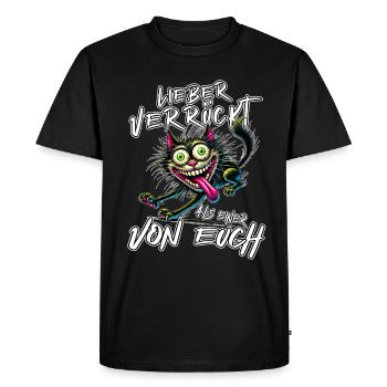 Chat fou Mieux fou que l’un d’entre vous - T-shirt Premium bio Homme - noir - Devant - Nico (187cm)