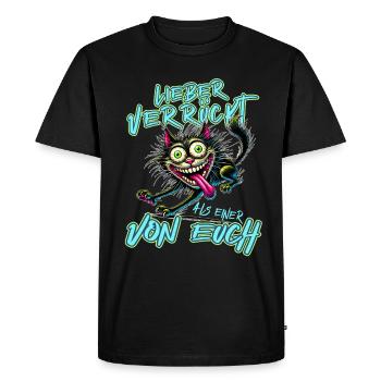 Chat fou Mieux fou que l’un d’entre vous - T-shirt Premium bio Homme - noir - Devant - Nico (187cm)