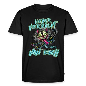 Chat fou Mieux fou que l’un d’entre vous - T-shirt Premium bio Homme - noir - Devant - Nico (187cm)