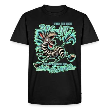 Crazy Zebra If You're Looking for Me Madness - Men's Premium Organic T-Shirt - black - Front - Nico (187cm)