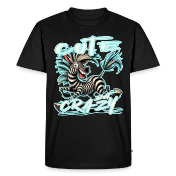 Mignon mais fou zèbre style bande dessinée Motif drôle - T-shirt Premium bio Homme - noir - Devant - Nico (187cm)