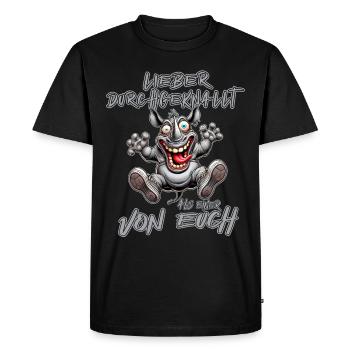 Crazy rhino: Better crazy than one - Men's Premium Organic T-Shirt - black - Front - Nico (187cm)