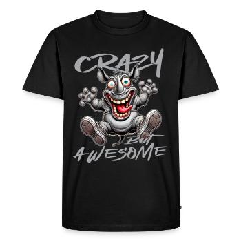 Crazy but Awesome Rhino Comic Style - Men's Premium Organic T-Shirt - black - Front - Nico (187cm)