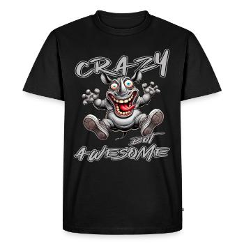 Crazy but Awesome Rhino Comic Style - Men's Premium Organic T-Shirt - black - Front - Nico (187cm)
