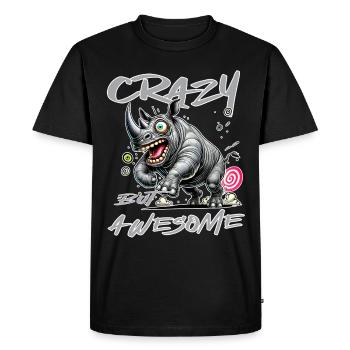 Crazy but Awesome Rhino Comic Style - Men's Premium Organic T-Shirt - black - Front - Nico (187cm)