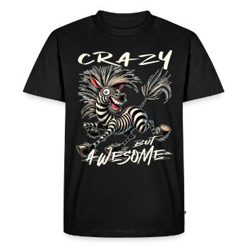 Style de bande dessinée zèbre fou mais génial - T-shirt Premium bio Homme - noir - Devant - Nico (187cm)