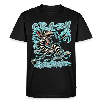 Crazy Zebra Better to be crazy than one of the - Men's Premium Organic T-Shirt - black - Front - Nico (187cm)