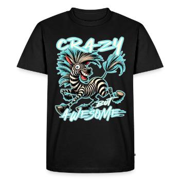 Style de bande dessinée zèbre fou mais génial - T-shirt Premium bio Homme - noir - Devant - Nico (187cm)
