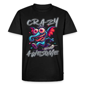 Crazy but Awesome - Style bande dessinée éléphant - T-shirt Premium bio Homme - noir - Devant - Nico (187cm)