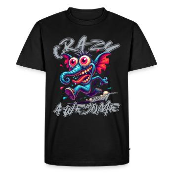 Style de bande dessinée éléphant mignon mais fou - T-shirt Premium bio Homme - noir - Devant - Nico (187cm)