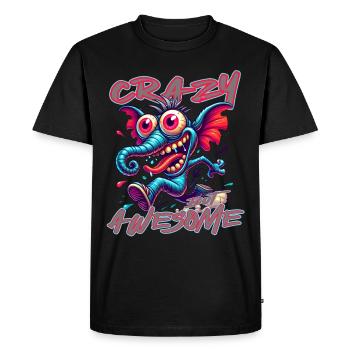 Crazy but Awesome - Style bande dessinée éléphant - T-shirt Premium bio Homme - noir - Devant - Nico (187cm)