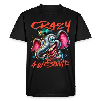 Style de bande dessinée zèbre fou mais génial - T-shirt Premium bio Homme - noir - Devant - Nico (187cm)
